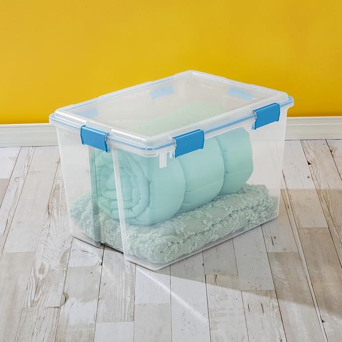 80 Quart Gasket Box, Weather-Resistant Large Clear Storage Bin - Image 7