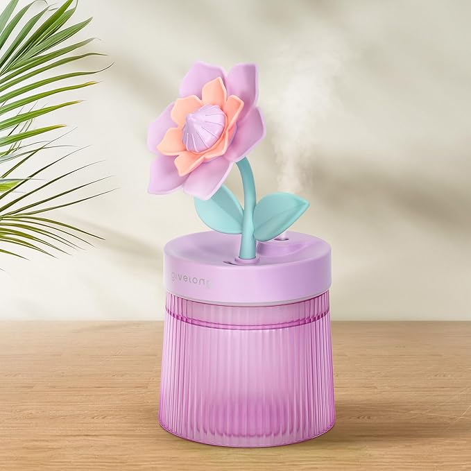 Cute Flower Mini Humidifier, 260ml Gardenia Desktop Humidifiers by Cerrota