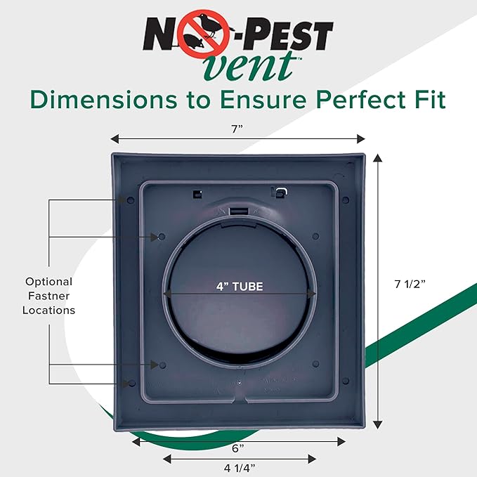 NO-PEST VENT, Exclusive Dual Door Dryer Vent Cover Outdoor 4 inch or Bathroom - Image 5