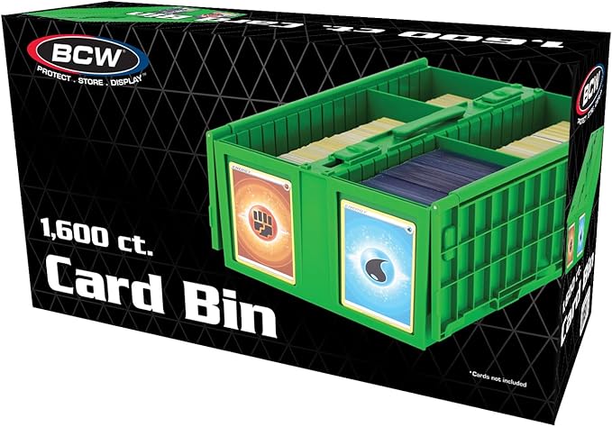 BCW Collectible Card Bin Green | Holds up to 1600 Cards | Plastic Storage Box - Image 6