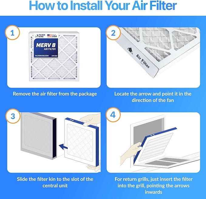Filter King 7.5x66.5x1 Air Filter | 4-PACK | MERV 8 HVAC Pleated A/C Furnace - Image 4