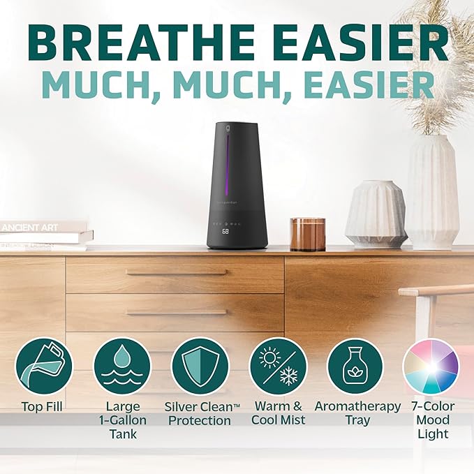 PureGuardian 1.5 Gal Ultrasonic Warm & Cool Mist Humidifier - Image 3