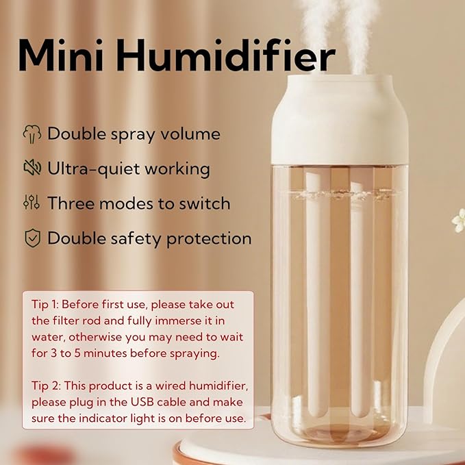 Portable Small Humidifier Dual Nozzle - Image 2