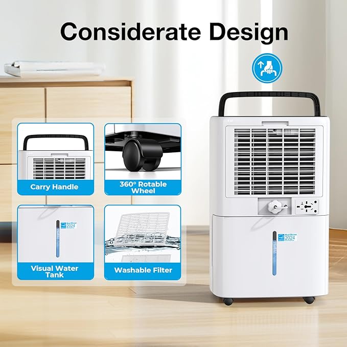 5000 Sq. Ft Dehumidifier for Basement, Max 52 Pints Dehumidifiers for Home & - Image 7