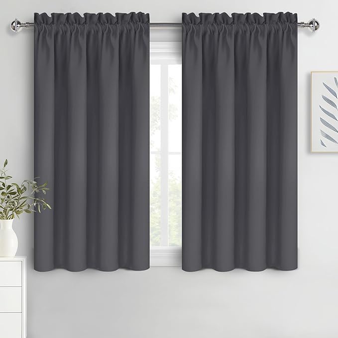DWCN Bedroom Curtains Blackout Drapery Panels 54 Inch Length 2 Panels Set by DWCN
