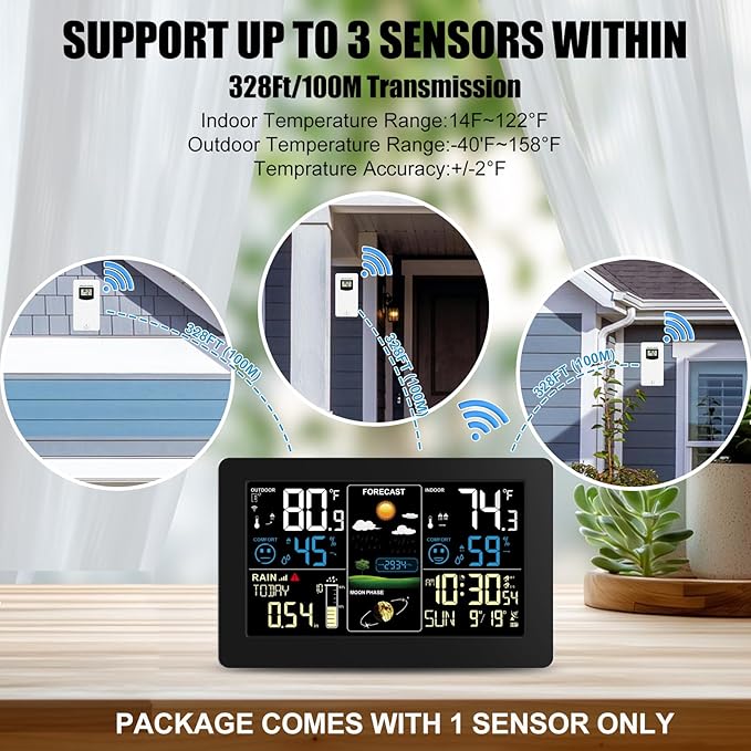 Weather Station with Rain Gauge Outdoor, Home Weather Stations Wireless Indoor - Image 4