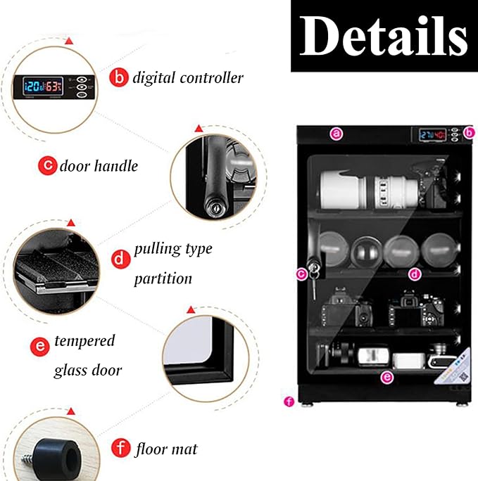 Automatic Digital Camera Dehumidify Storage 80L Dry Cabinet Box Storage 4 - Image 6