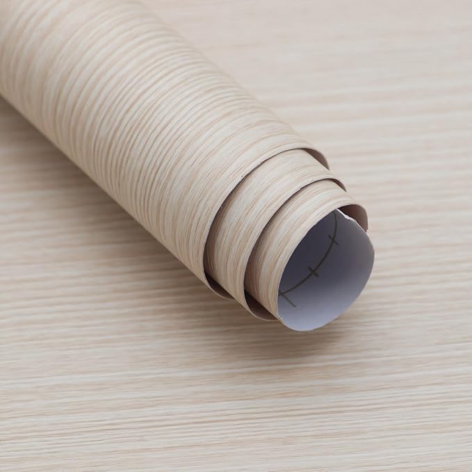 Beige Light Wood Contact Paper Peel and Stick Wallpaper Wood Vinyl Wrap by BoobestPeelStickWallpaper
