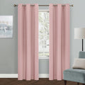 MYSKY HOME Pink Curtains for Living Room, 90 Inch Long Grommet Room Darkening by MYSKYHOME