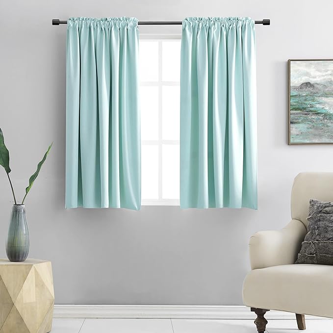 DONREN Aqua Color Curtain Drapes by DONREN