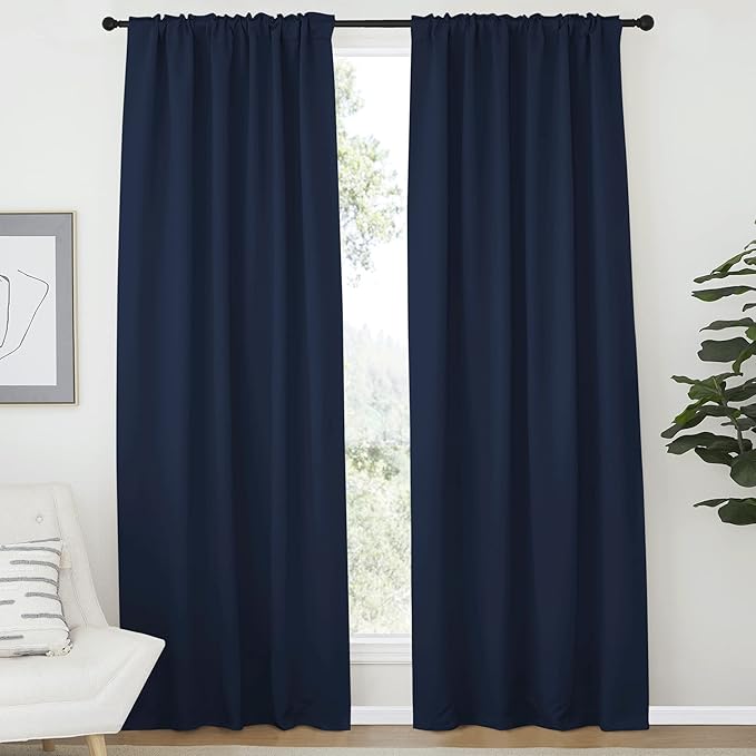 NICETOWN Blackout Living Room Curtains 80 inches Long, 1 Pair, Thermal - Image 2