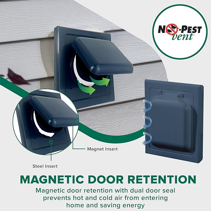 NO-PEST VENT, Exclusive Dual Door Dryer Vent Cover Outdoor 4 inch - Image 3
