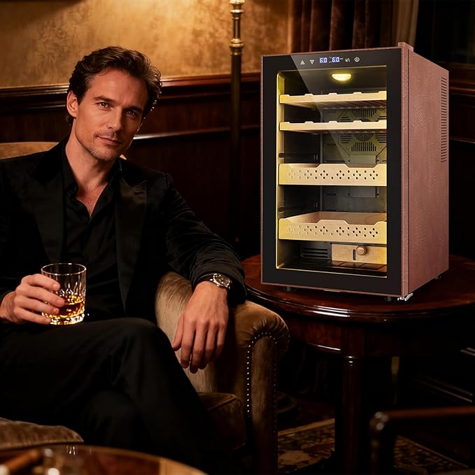 Electric Humidor with Leather-70L Cooling & Heating Humidor, Smart Touch - Image 8