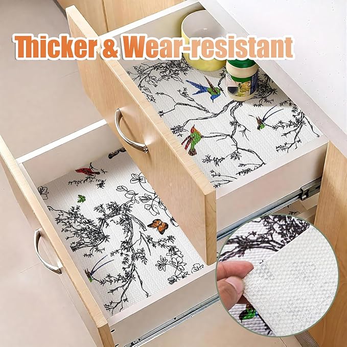 Tatyanna Shelf Liner for Kitchen Cabinets Non Adhesive Drawer Liner Floral - Image 6