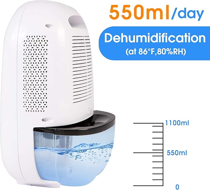 Dehumidifier for Home with LCD Display 37oz Small Ultra Quiet Portable - Image 2