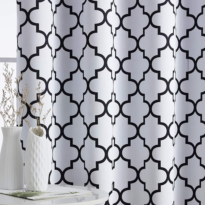 HLC.ME Lattice Print Pattern Blackout Curtains 63 Inch - Image 4