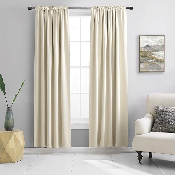 DONREN Beige Room Darkening Curtains by DONREN