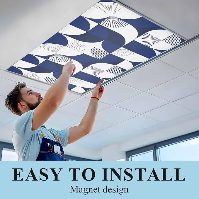 1 Pack Dark Blue Circular Fluorescent Light Covers - Image 2
