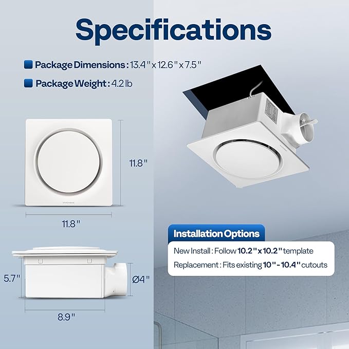 VIVOHOME Bathroom Exhaust Fan - Image 9