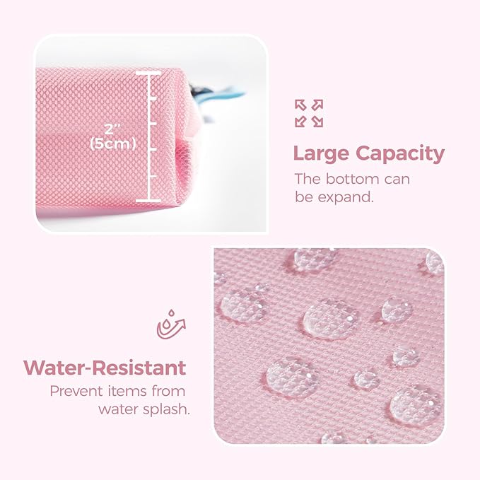 pack all Water-resistant Material Zipper Pouch, Mesh Zipper Bag - Image 4