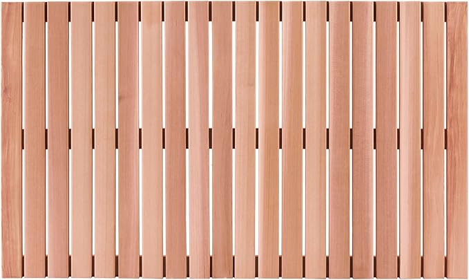 bingaai Cedar Wood Bath Mat 40"×23.6", Cedar Wooden Bath Mats, Wood Shower by WhenStyleMeetsPracticality