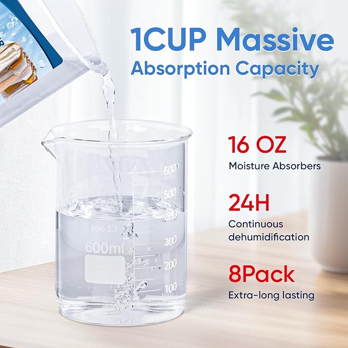 8 Pack Moisture Absorbers, 16 OZ Humidity Absorber Bucket, Moisture Absorbers - Image 5