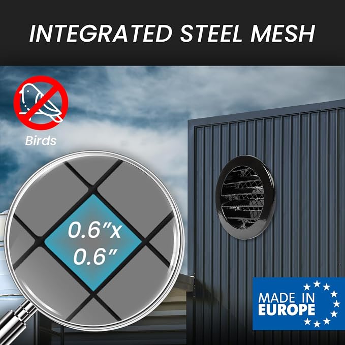 Repa Market 8 Inch Heavy-Duty Black Aluminum Alloy Gable Vent - Image 4