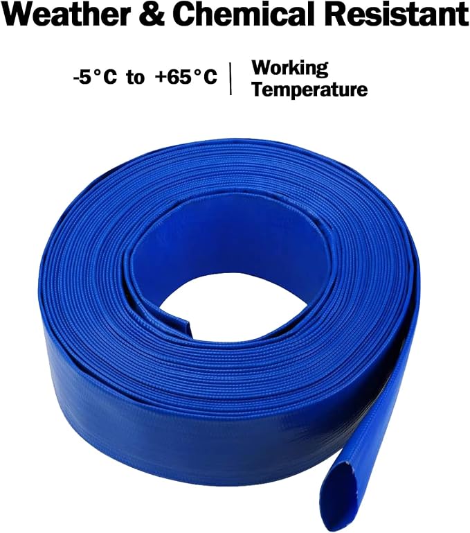 1 1/2 IN x 100 FT Pool Backwash Hose, Heavy Duty Flat Discharge Hose, Weather - Image 9