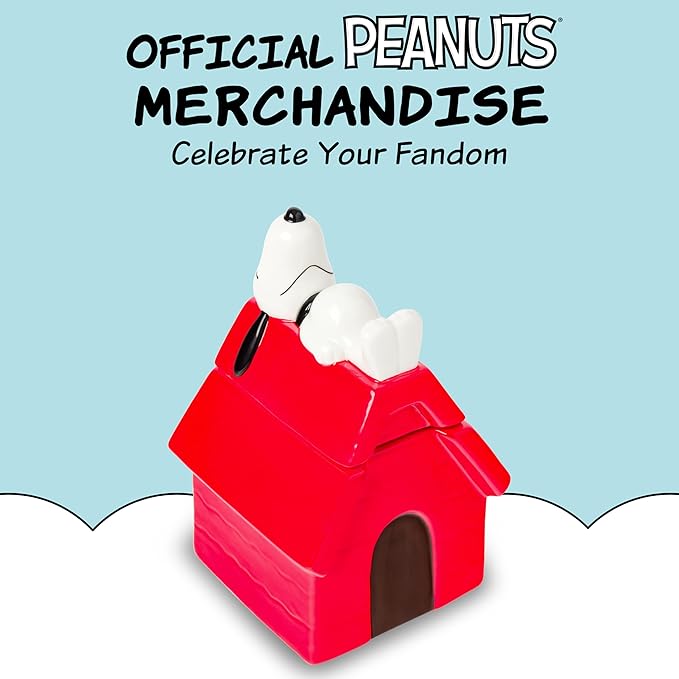 Silver Buffalo Peanuts Sculpted Ceramic Cookie Jar Featuring Snoopy and - Image 6
