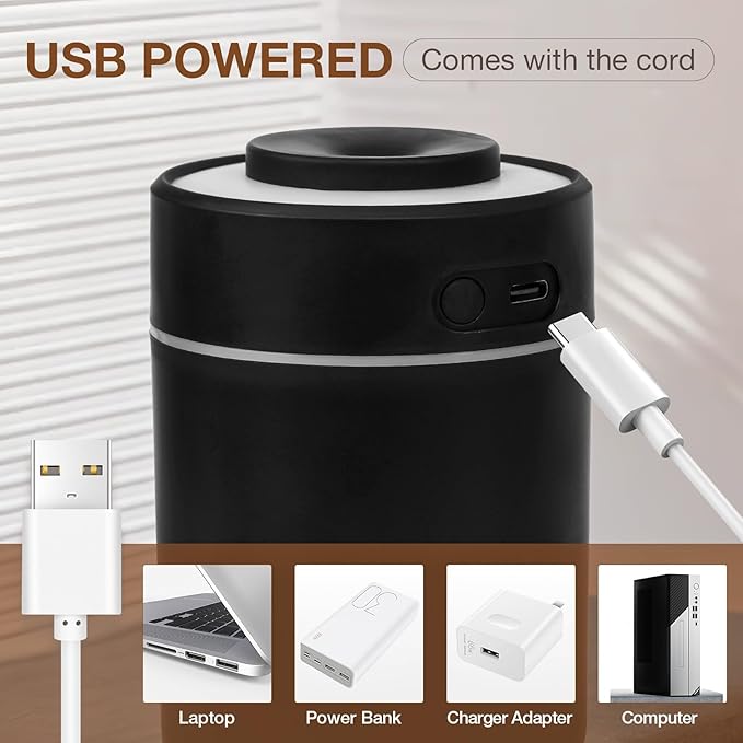 Portable Mini Humidifier, 180ml USB Cool Mist Small Humidifiers - Image 5
