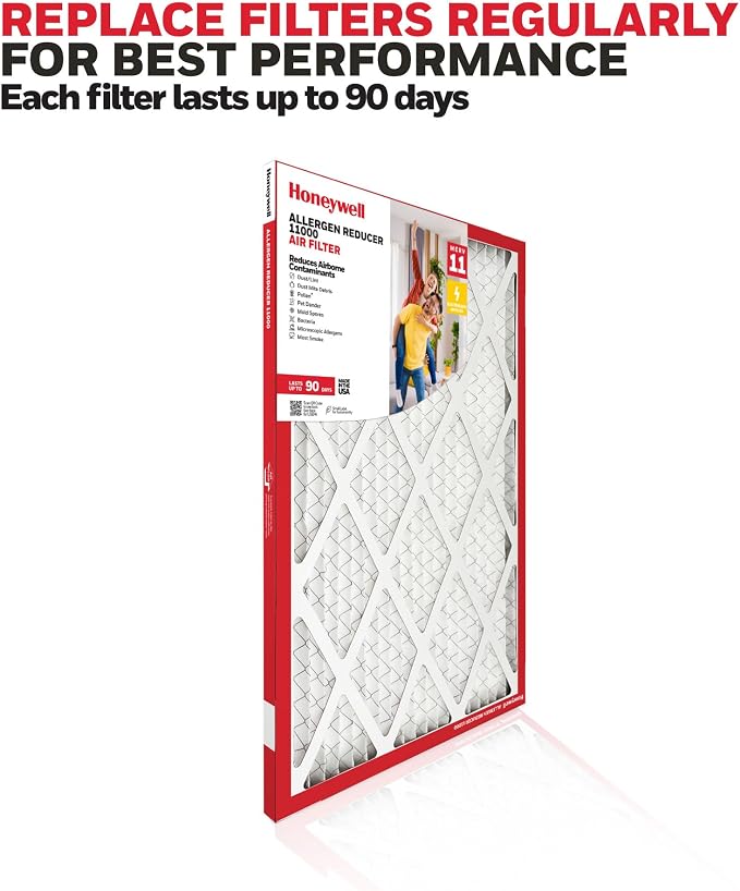 Honeywell 14x14x1 MERV 11 Allergen Reducer 11000 Electrostatic Pleated HVAC AC - Image 4