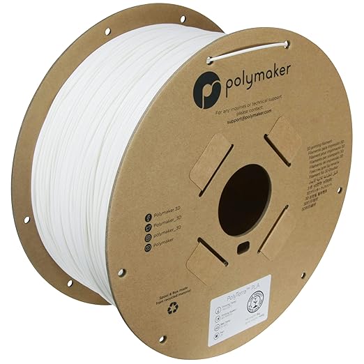 Polymaker Matte PLA Filament Matte Cotton White 1.75mm 3kg 3D Printing Filament by Polymaker
