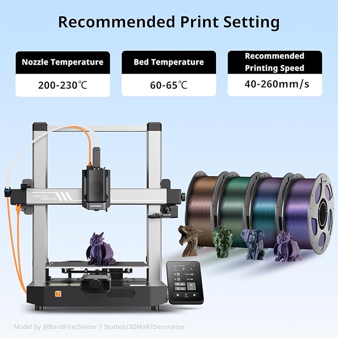 ANYCUBIC Galaxy PLA 3D Printer Filament, Sparkle Glitter PLA, Chameleon - Image 9