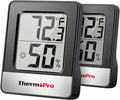 ThermoPro TP49 2 Pieces Digital Hygrometer Indoor Thermometer Humidity Meter by ThermoPro