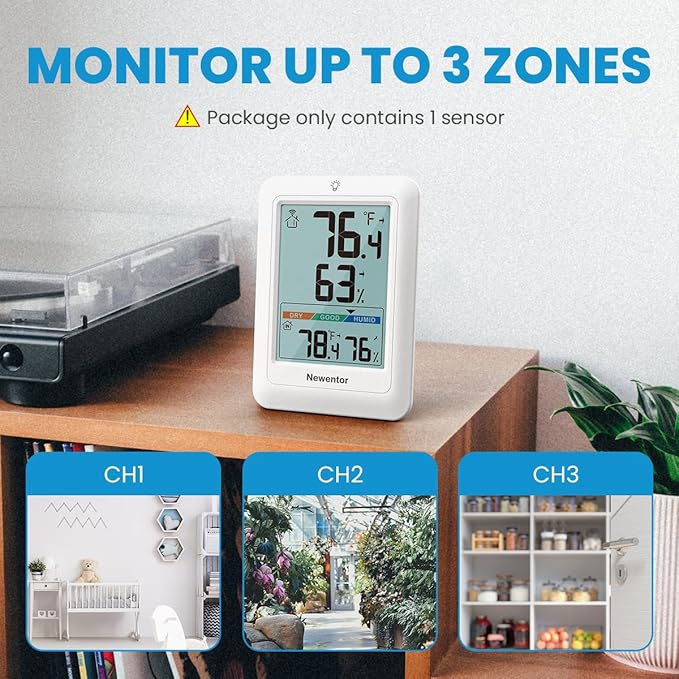 Newentor Indoor Outdoor Thermometer Wireless, Weather Stations Wireless Indoor - Image 3