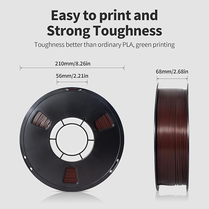 PLA Filament 1.75mm Brown 1KG, 3D Printer Filament Dimensional Accuracy +/- - Image 2
