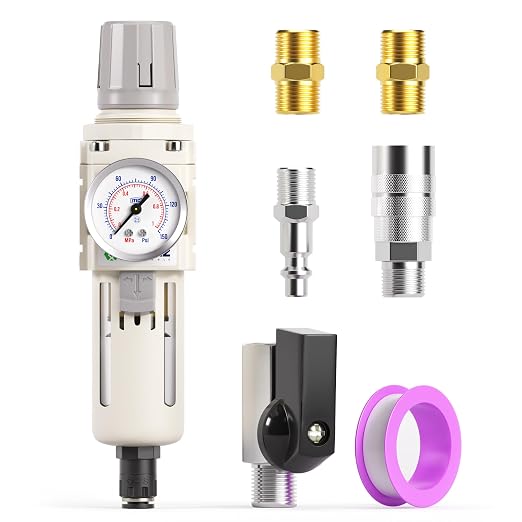 TAILONZ PNEUMATIC 1/2 Inch NPT Automatic Drain Air Filter Pressure Regulator by TAILONZPNEUMATIC