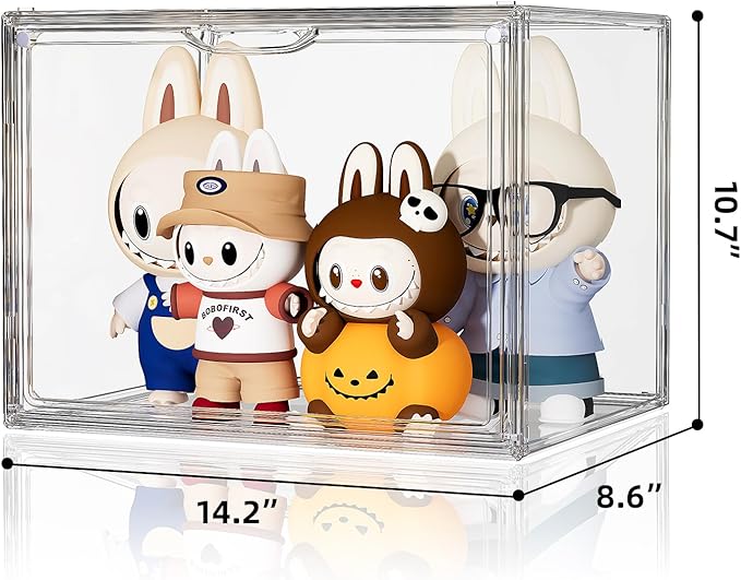Clear Acrylic Display Case, Large Stackable Storage Bins Magnetic Attraction - Image 2