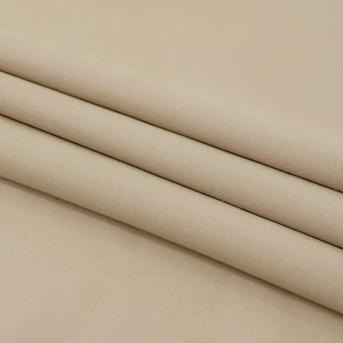 L.Z.E Light Filtering Curtains 72 Inch Length 2 Panels Set Beige Privacy - Image 8