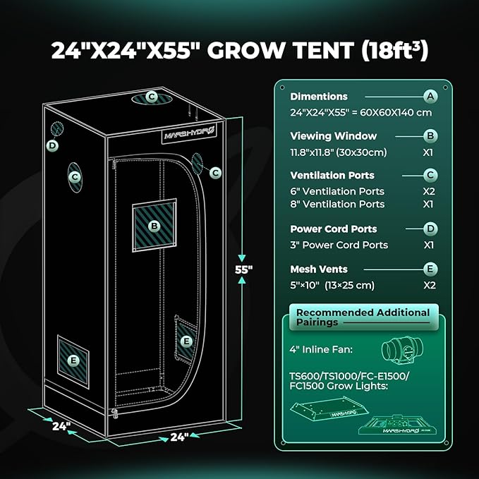 MARS HYDRO 2x2 Advanced Grow Tent, - Image 9