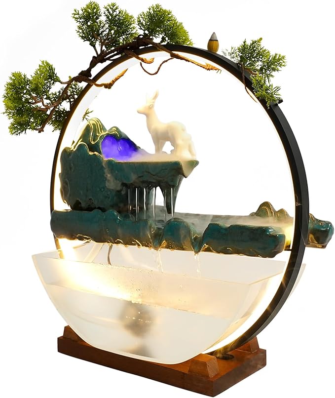 Tabletop Decoration Water Fountains Indoor Waterfall Fountains Humidifie by kunghei