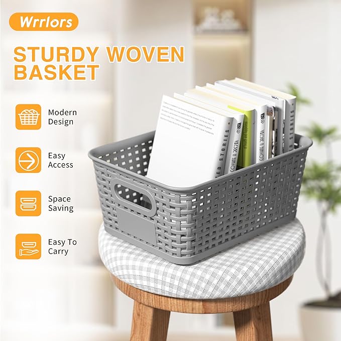 Gray Plastic Storage Baskets - Image 6