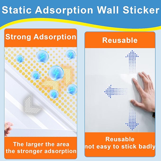Clear Wall Protector, Non Adhesive Static Cling Removable Contact Paper - Image 2