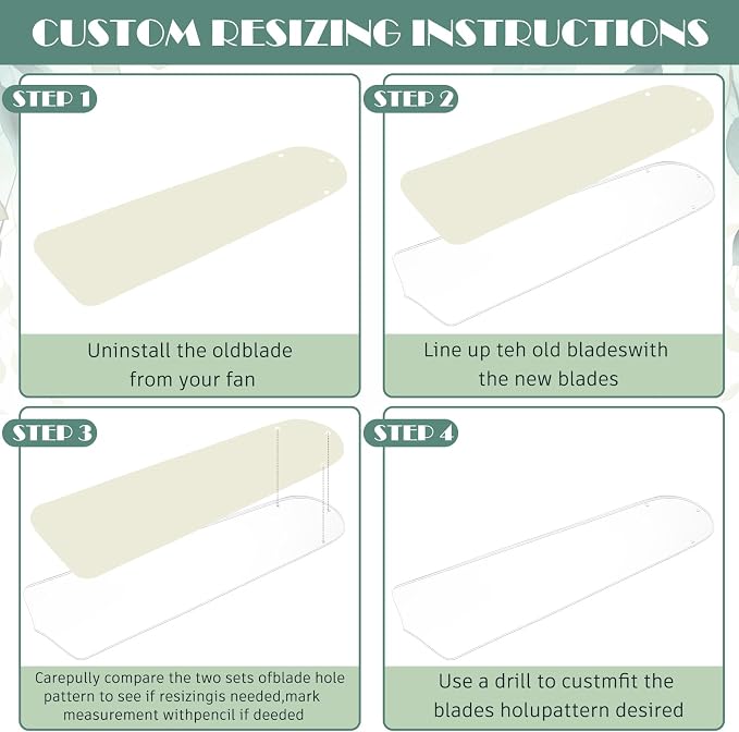 CroBlissful 5 Pcs 16-1/2'' Ceiling Fan Blades - Image 3