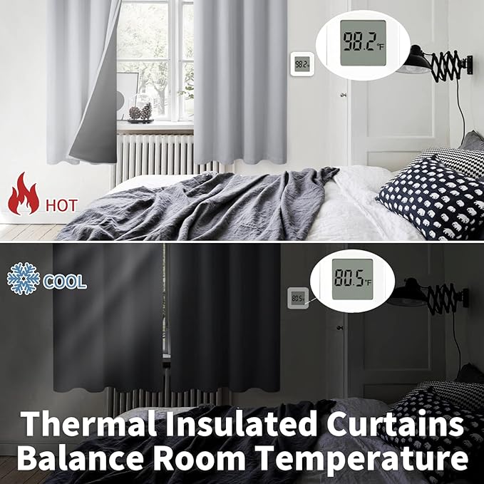 BGment Light Grey Blackout Curtains - Image 4