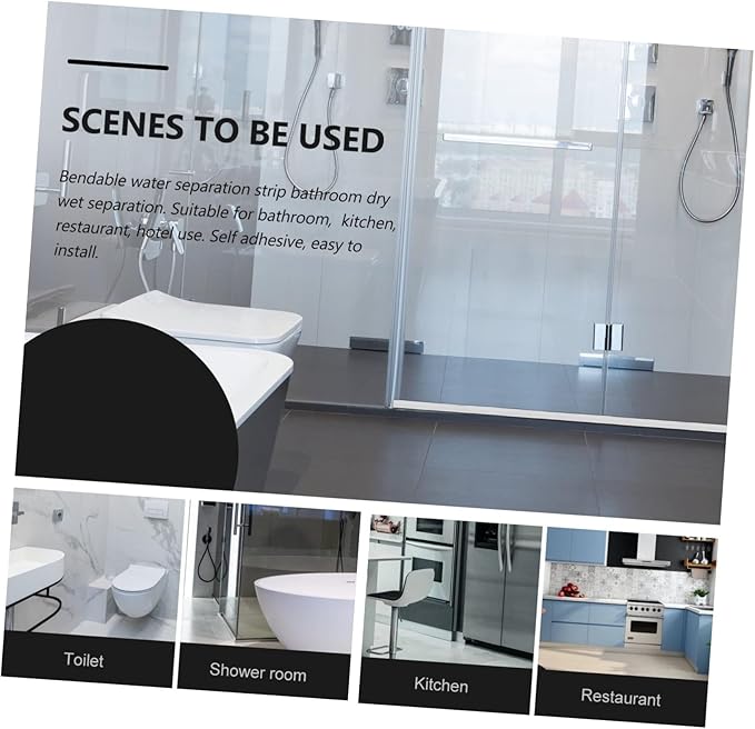 Bathroom Strip Shower Drain Accessories Toilet Sealing Strip Curved Water - Image 5