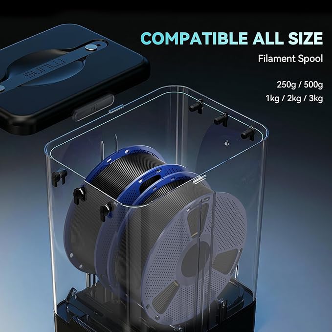 SUNLU Filament Dryer & Storage Box SP2, Fit 2-Spools 1KG Filament, 70℃ Max - Image 5