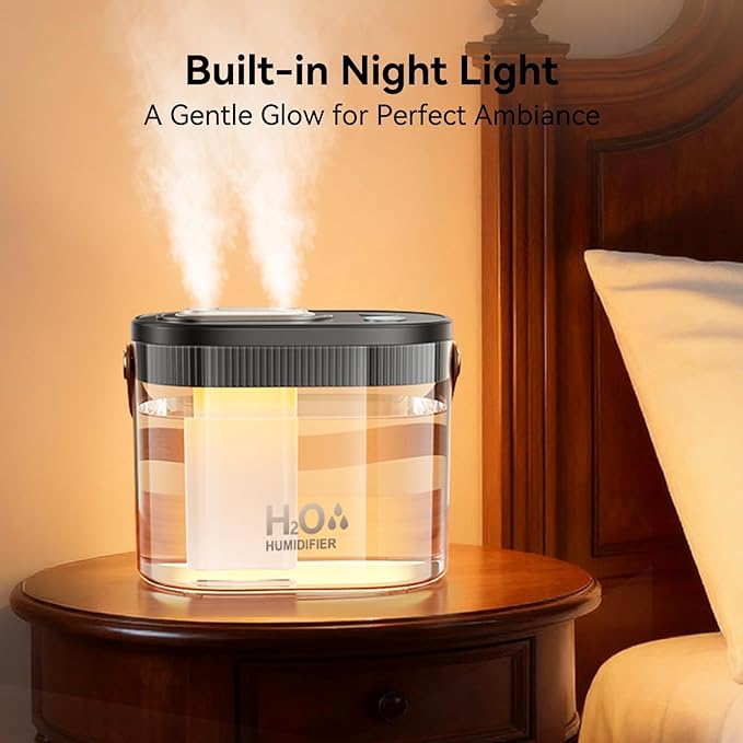 DIGIX Rechargeable Portable Humidifier-Smart Display, Night Light, Easy Clean - Image 7