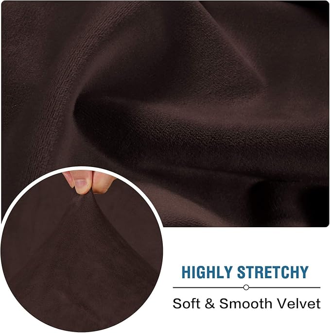 H.VERSAILTEX Velvet Stretch Sectional Couch Covers 3 Pieces Sofa Seat Cushion - Image 5