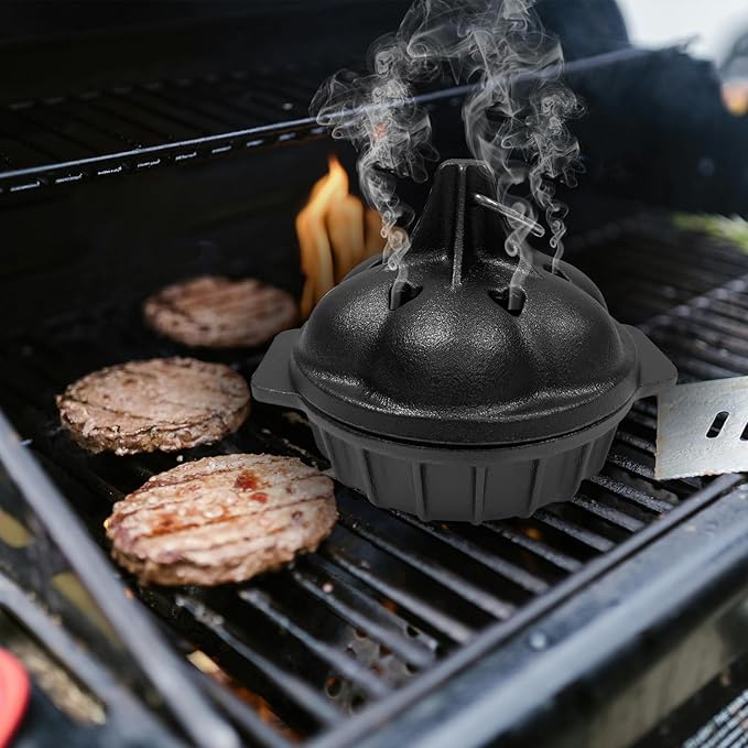 Cast Iron Wood Stove Cooking Bundle, 1.4Qt Steamer/Humidifier + Garlic Roaster - Image 8